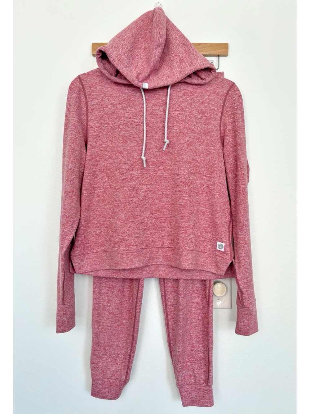 Rhoback || Tempo Hoodie + Jogger Set Sweats‎ Heathered Dusk Pink Red XS